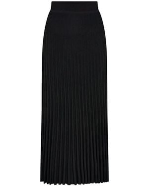 N.Peal Cashmere Fein gestrickter Faltenrock - Schwarz