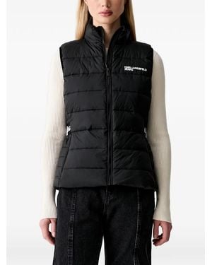 KARL LAGERFELD Logo-Print Gilet - Black