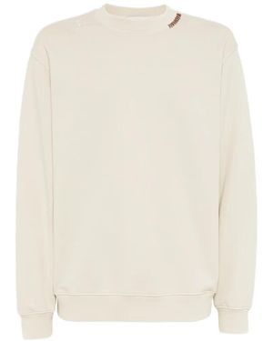 Laneus Stitching-Detail Sweatshirt - White