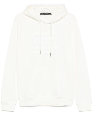 KARL LAGERFELD Slogan-Embossed Hoodie - White