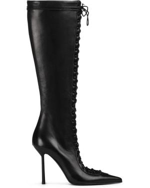 Le Silla 100Mm Colette Lace-Up Pointed-Toe Boots - Black