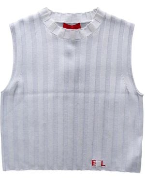 Eckhaus Latta Ribbed-Knit Top - Grey