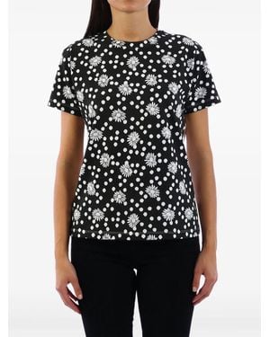 Emanuel Ungaro Floral Print T-Shirt - Schwarz