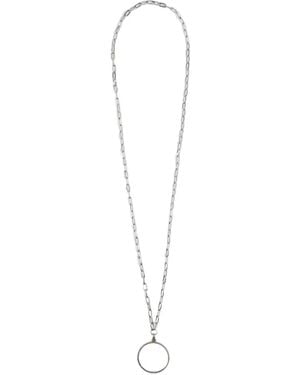 Liviana Conti Zaira Circular-Pendant Cable-Link Necklace - White