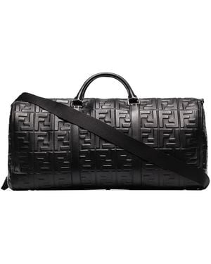 Fendi Bolso de viaje con logo en relieve - Negro
