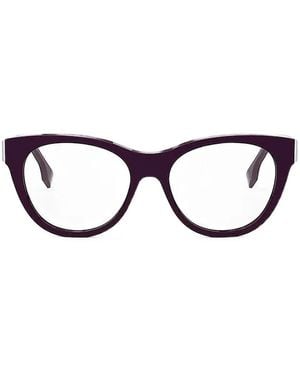 Fendi Logo-Plaque Cat-Eye-Frame Glasses - Black