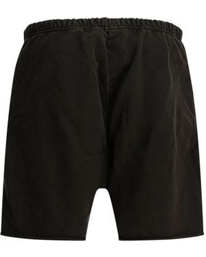 RRR123 Graphic-Print Drawstring Shorts - Black
