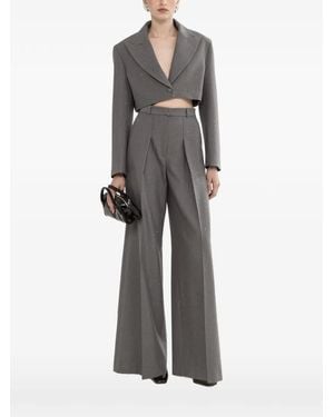Nissa Sequin-Detail Cropped Blazer - Grey