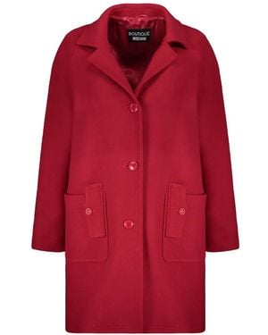 Moschino Button-Fastening Patch-Pocket Coat - Red