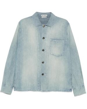 JW Anderson Chambray Logo-Patch Chest-Pocket Cotton Shirt - Blue