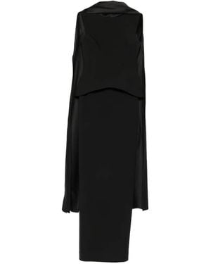 Solace London Annie Cape-Detail Sleeveless Maxi Dress - Black