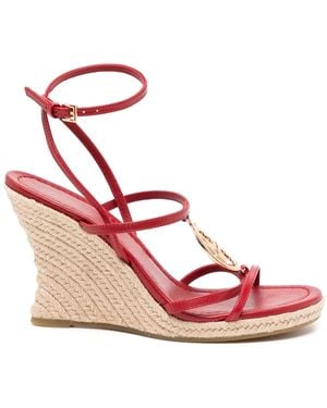 Tory Burch Miller Capri Espadrille Wedge - Red