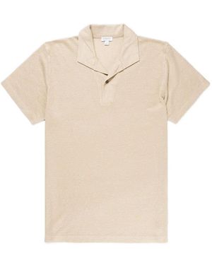 Sunspel Short-Sleeve Polo Shirt - Natural