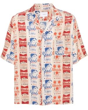 Rhude Voyage De Silk Shirt - Red