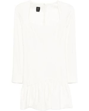 Pinko Square-Neck Mini Dress - White