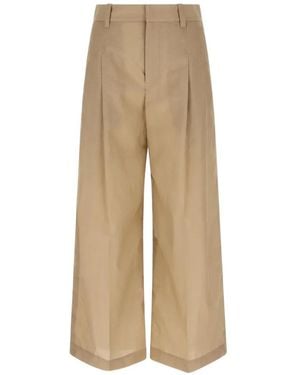 Brunello Cucinelli Pleated Wide-Leg Pants - Natural