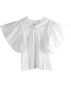 Comme des Garçons Puffed Lace-Up Blouse - White