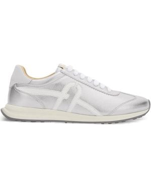 Furla Retrò Laminated Logo-Detail Sneakers - White