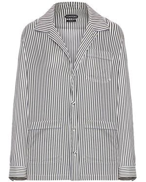 Tom Ford Hemd Im Pyjama-Stil - Grau