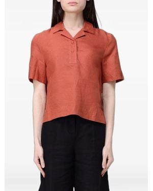 Colmar Camisa De Lino De Manga Corta - Rojo