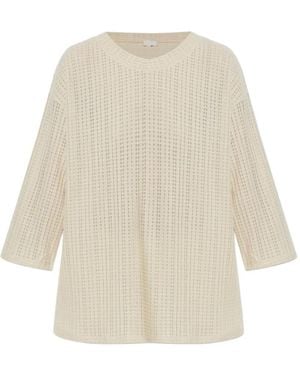 Hanro Slv Waffle-Knit Three-Quarter-Sleeve T-Shirt - Natural