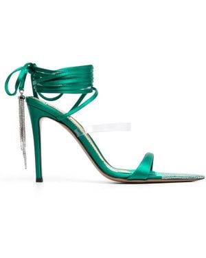 Alexandre Vauthier Crystal-Tassel Strappy Sandals - Green
