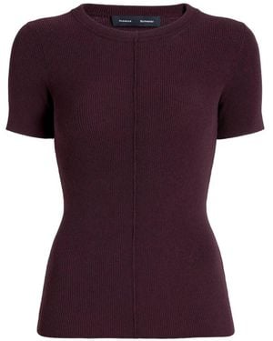 Proenza Schouler Sky Ribbed-Knit T-Shirt - Purple