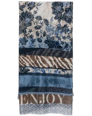 Betty Barclay Floral Animal-Print Scarf - Blue