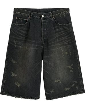Ssstein Distressed-Effect Shorts - Black