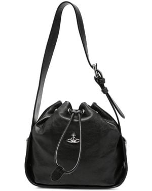 Vivienne Westwood Stacey Leather Bucket Bag - Black