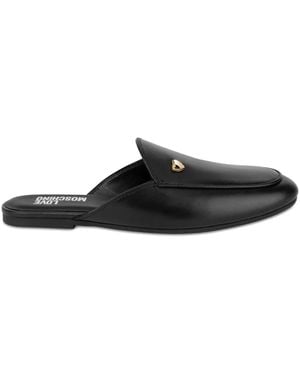 Love Moschino Heart Detail Mules - Black