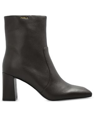 Furla 'Solid' Heeled Ankle Boots - Black