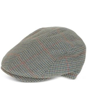 Borsalino Check-Pattern Cap - Gray