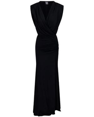 Amazuìn Meghan Draped Maxi Dress - Black