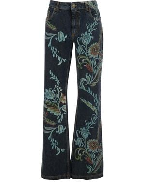 Etro フローラル ジーンズ - ブルー