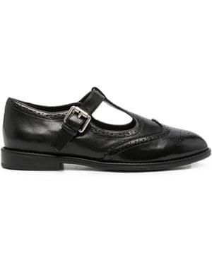 ADRIANNA FERETTI Brogue-Detail T-Bar Court Shoes - Black
