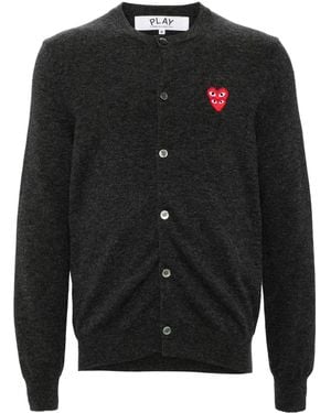 COMME DES GARÇONS PLAY U Round-Neck Double Emblem Knit - Black