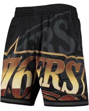 Mitchell & Ness Big Face 4.0 Nba Philadelphia 76Ers Shorts - Black