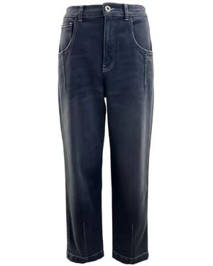 Eleventy Contrast-Stitch Jeans - Blue