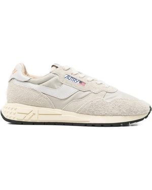 Autry Reelwind Suede Panelled Trainers - White