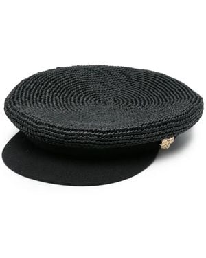 Borsalino Logo-Plaque Beret - Black
