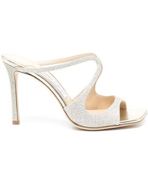 Jimmy Choo Anise 95mm グリッターサンダル - ホワイト