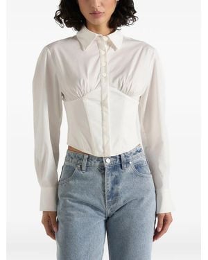 Manière De Voir Margot Cotton Corset Shirt - White