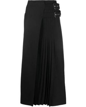 Alberta Ferretti Buckle-Detail Pleated Skirt - Black