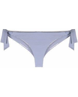 Emporio Armani Stripe-Print Bikini Bottoms - Blue