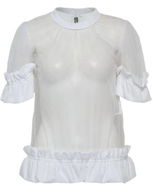 Noir Kei Ninomiya Top Met Ruches - Wit
