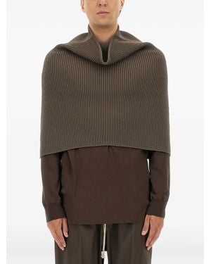 Rick Owens Ribbed Scarf - Brown