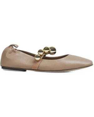 Souliers Martinez Flamenco Sphere-Embellished Ballet Flats - White