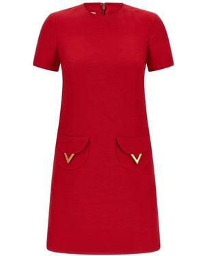 Valentino Garavani Logo-Detail Mini Dress - Red