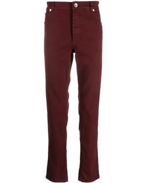 Brunello Cucinelli Vaqueros Rectos De Talle Medio - Rojo